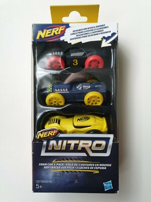 Hasbro Nerf Nitro Foam Car Pack Soft Racer 3er Pack (3)