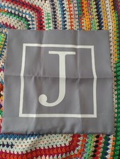 Initial 'J' Cushion Cover - Grey & White, 45cm x 45cm 