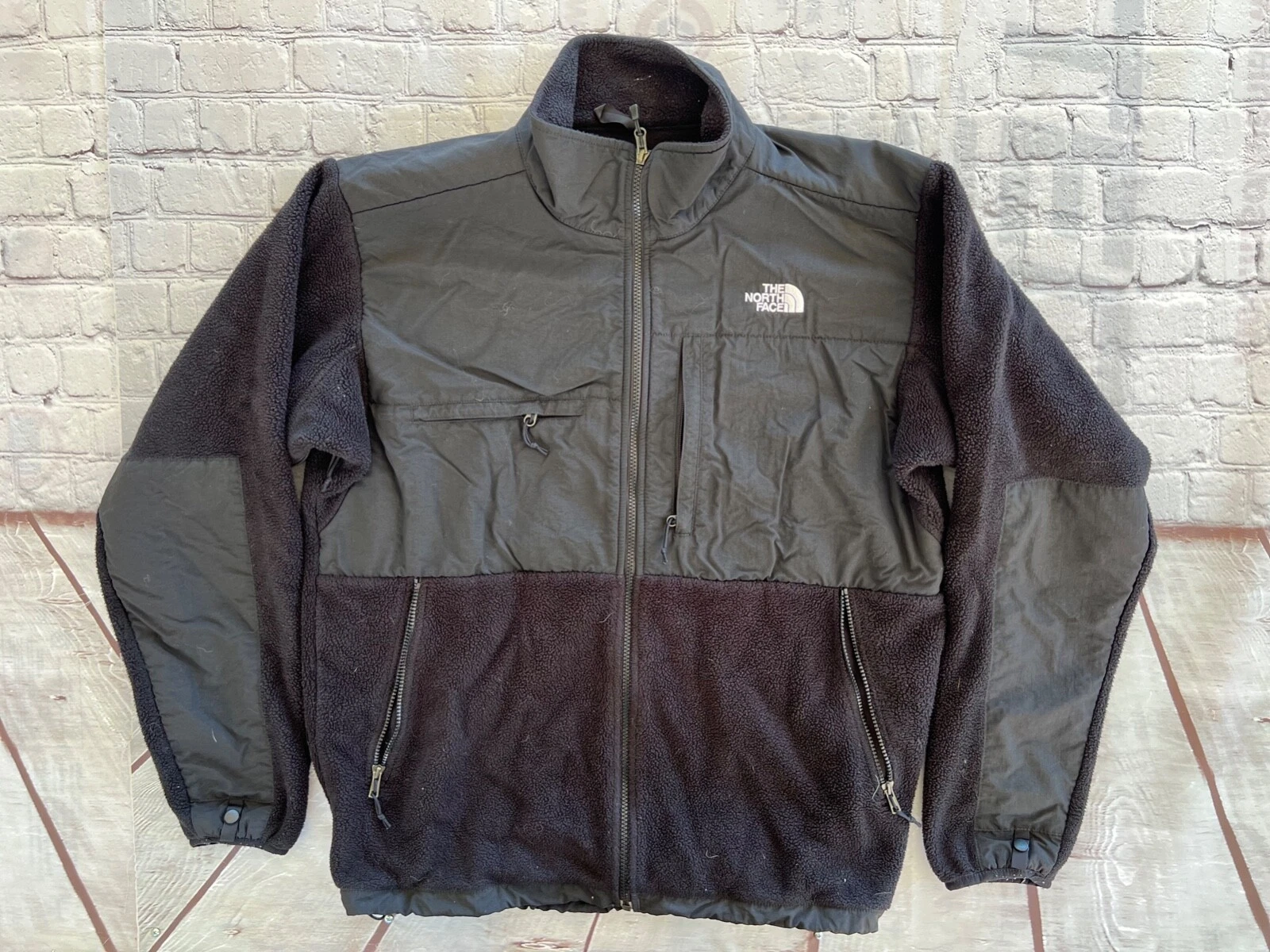 Mens The NORTH FACE Black Denali Polartec Vented Fleece Jacket Sweater XL