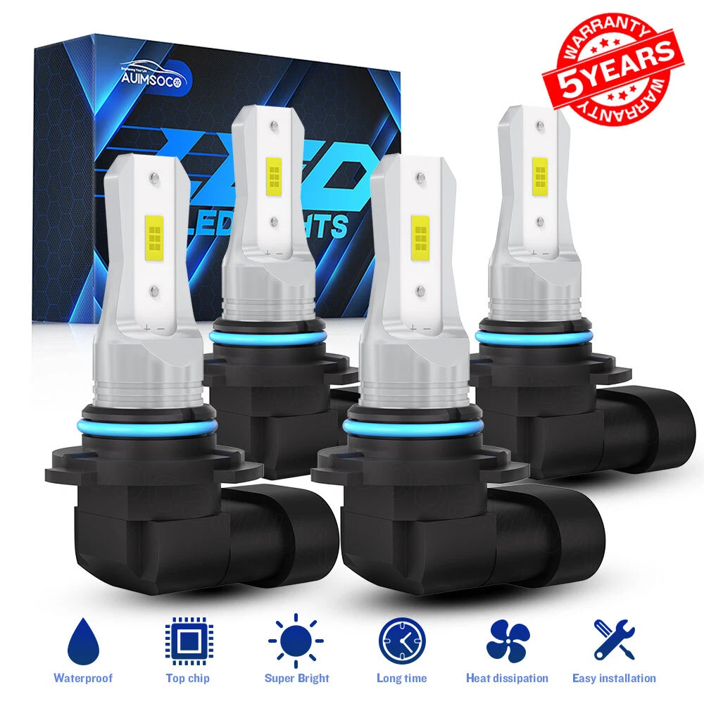 10000K 9006 9005 LED Headlight Kit Combo Bulbs Super White Bright High Low Beam