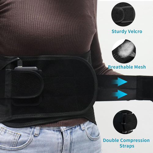 Heated Back Braces, Breathable Back Support Belt with Heating Operated by Rechar - Picture 5 of 12