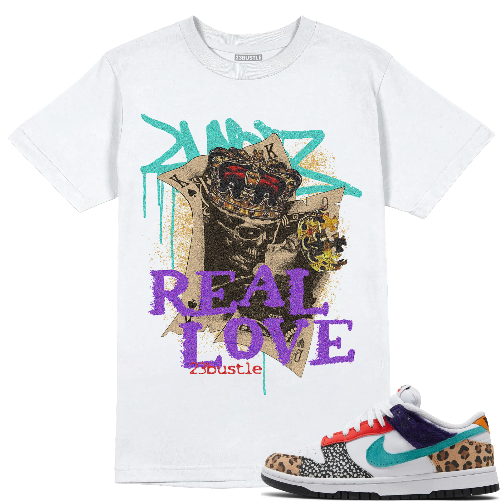 tShirt to Match Jordan Dunk Low Safari Mix Sneaker 23Bustle - Real Love Tee-image