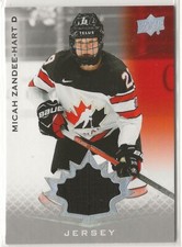 2021 2021-22 Upper Deck Team Canada Juniors Jerseys #56 Micah Zandee-Hart WWC