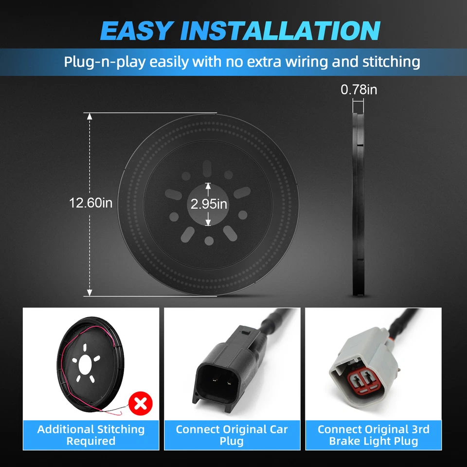 200LEDs Dual Row Third Spare Tire Brake Light For Jeep Wrangler JK JKU 2007-2018 - Изображение 2 из 4