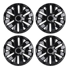 15 Inch Black Wheel Covers Snap On Full Hub Caps Fits R15 Tire Rim 4-pack