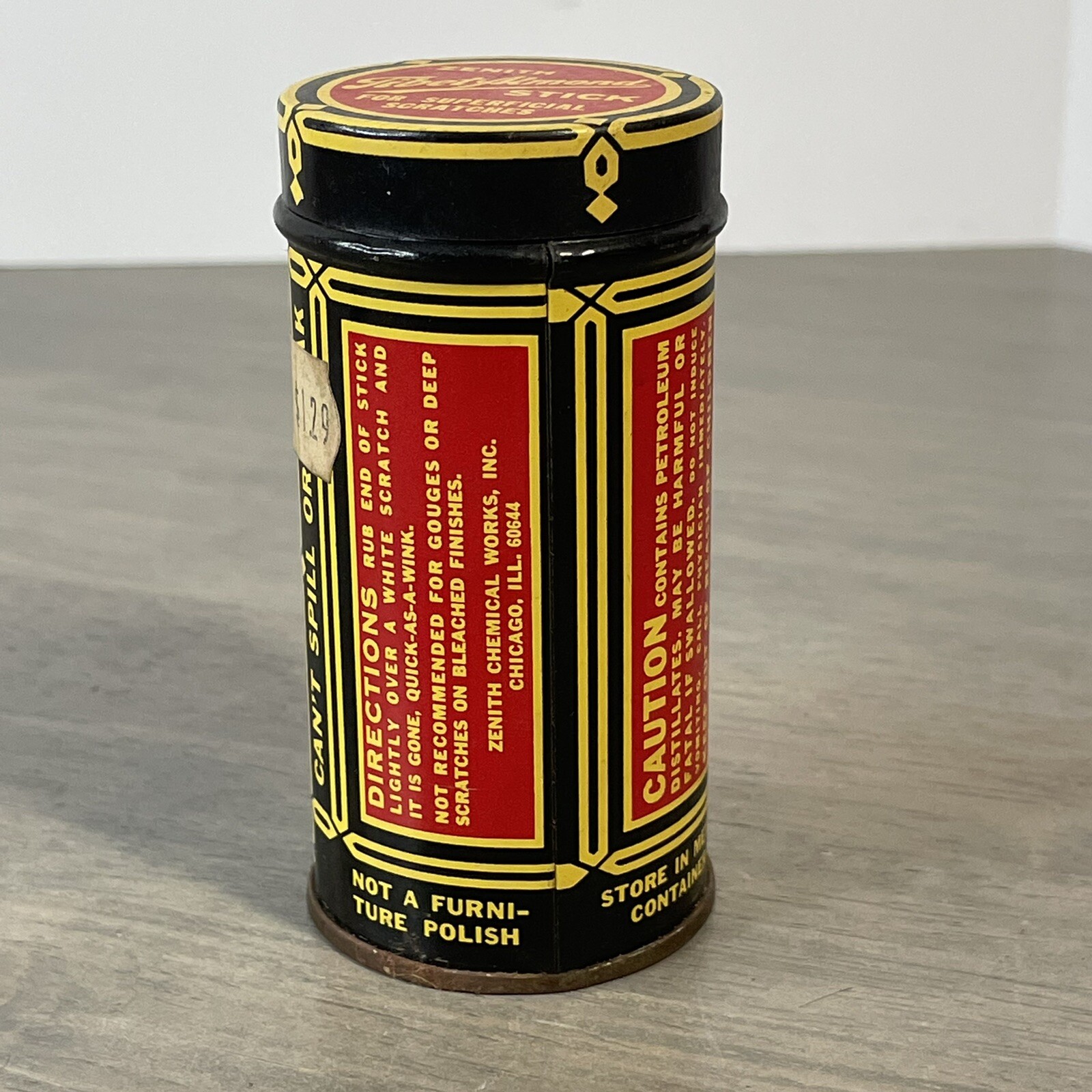Vintage Zenith Tibet Almond Stick Scratch Remover Advertising Tin with