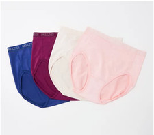 Breezies Set of 4 Nylon Microfiber Hi-Cut Panty-Classic-Small-NEW-A287800