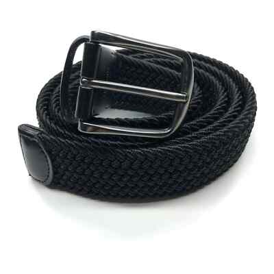 NWT Original Penguin Men's BRAIDED STRETCH BELT Black