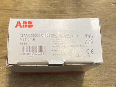 ABB MS116-1.6 MOTORSCHUTZSCHALTER AUSLÖSEKLASSE 10A, 1.0 ... 1.6 A 1SAM250000R10