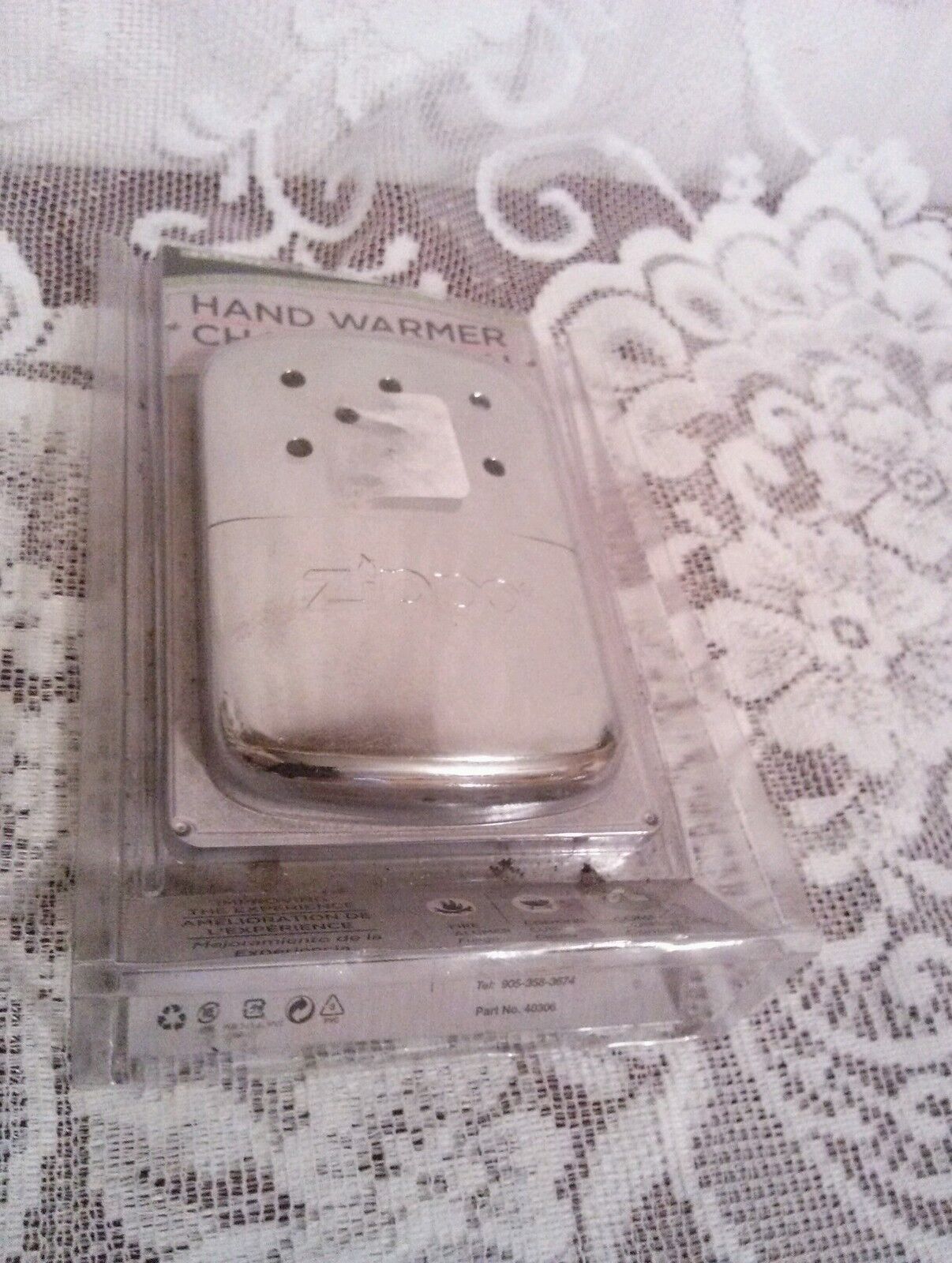 Deluxe Zippo Handwarmer Metal Chrome Color With Filler Cup & Warming Bag New !