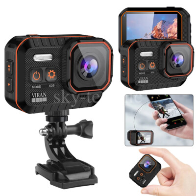0-128GB Anti-Shake Action Camera 4K 60FPS WiFi Sports Cam Waterproof 170° Remote