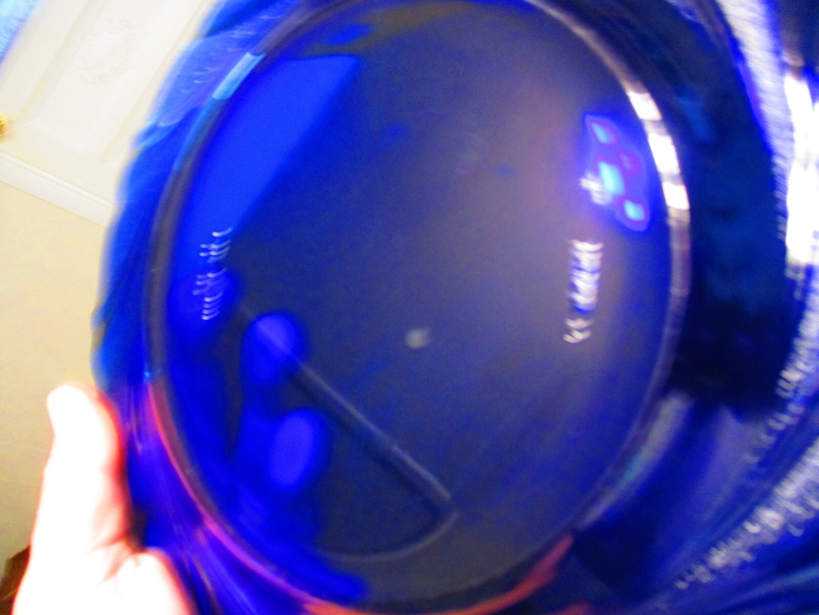 1 DURALEX BORMIOII ROCCO RIVAGE COBALT BLUE SWIRL PATTERN 9.25'' GLASS PLATES