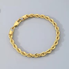 18k Gold Plated Sterling Silver Chain Bracelets for Men/Women Jewelry Gifting