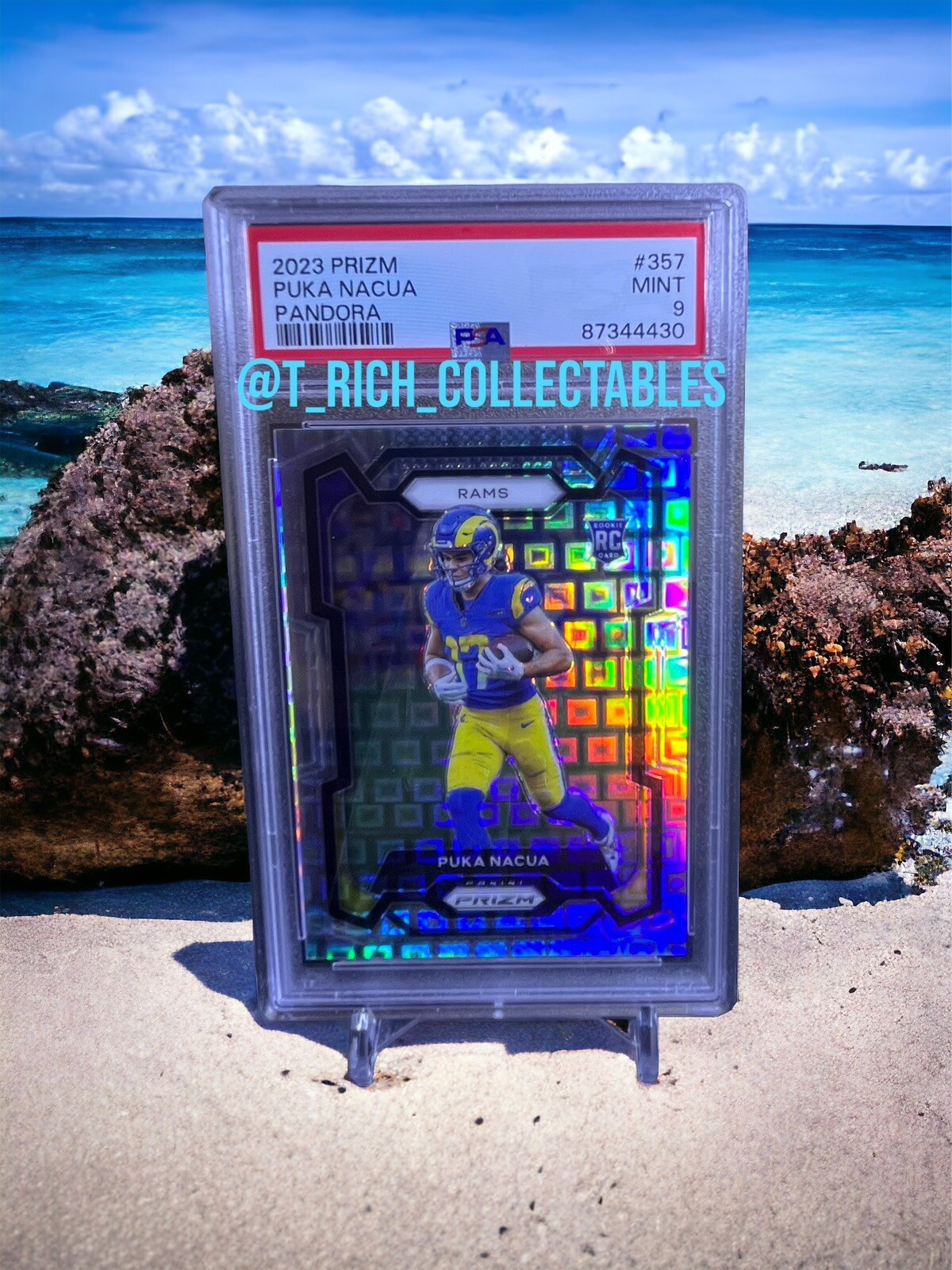 2023 Prizm #357 Puka Nacua Pandora Prizm /400 PSA 9