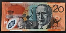 AUSTRALIAN 2008 $20 STEVENS/HENRY BOOKEND CI-08185808 BANK NOTE