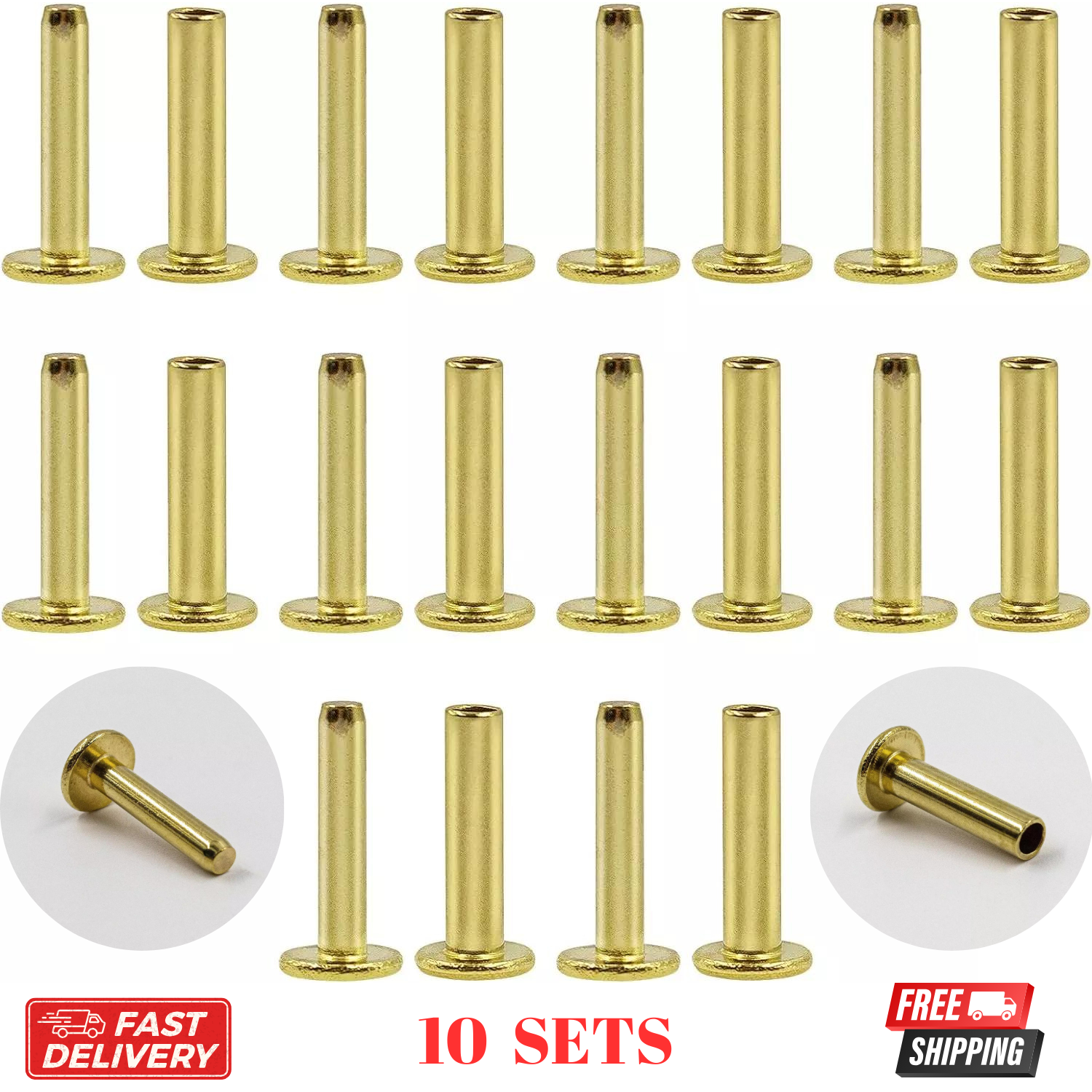 Cutlers Cutlery Rivets 5/16" X 5/8" Knife Making Handle Pins Brass