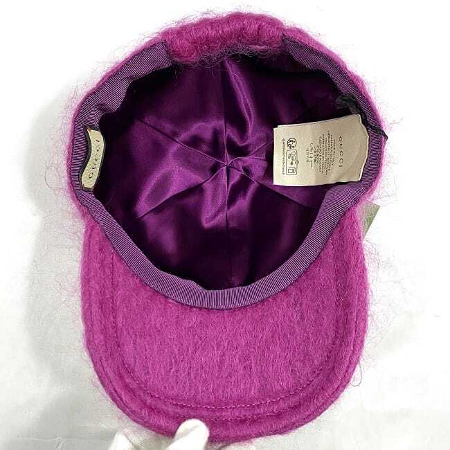 Gucci Cap Purple GG Marmont Gucci GG Purple Logo 100th Anniversary Baseball Cap (Size L  main image 3