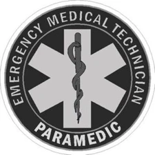 2 Inch Non Reflective Black Subdued Round EMS EMT Paramedic Vinyl Sticker