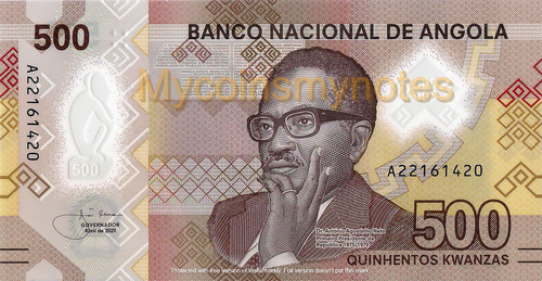 ANGOLA 500 Kwanzas, 2020 Prefix A - Tundavala Slit in Huíla, New Polymer, UNC - Picture 2 of 3