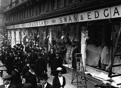 The window of Swan and Edgars was smashed by suffragettes Old Photo