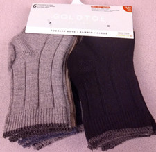 Gold Toe 6 Toddler Boys Crew Dress Socks Size 12-24 M - New B1