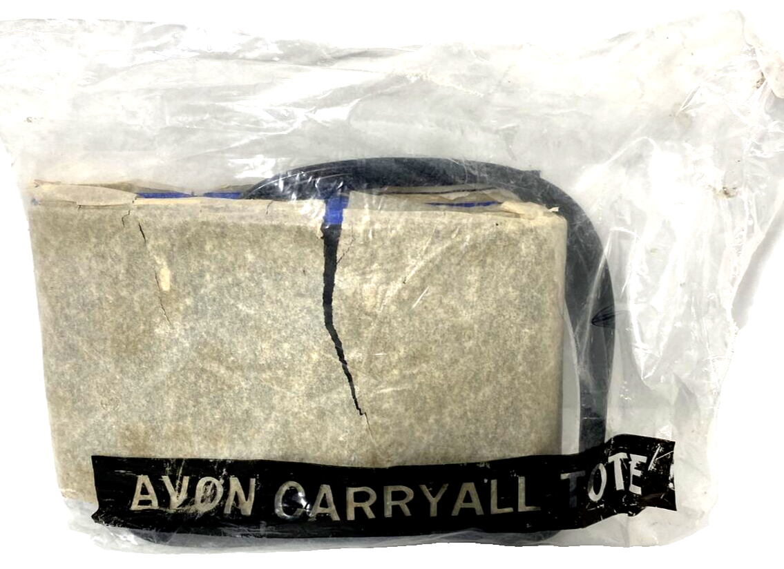 Vintage 1992 Avon Blue Carryall Tote Vinyl Nylon Bag Purse New in