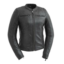 First Manufacturing Ladies Motorcycle Leather Jacket, Supastar - Fil190cdmz