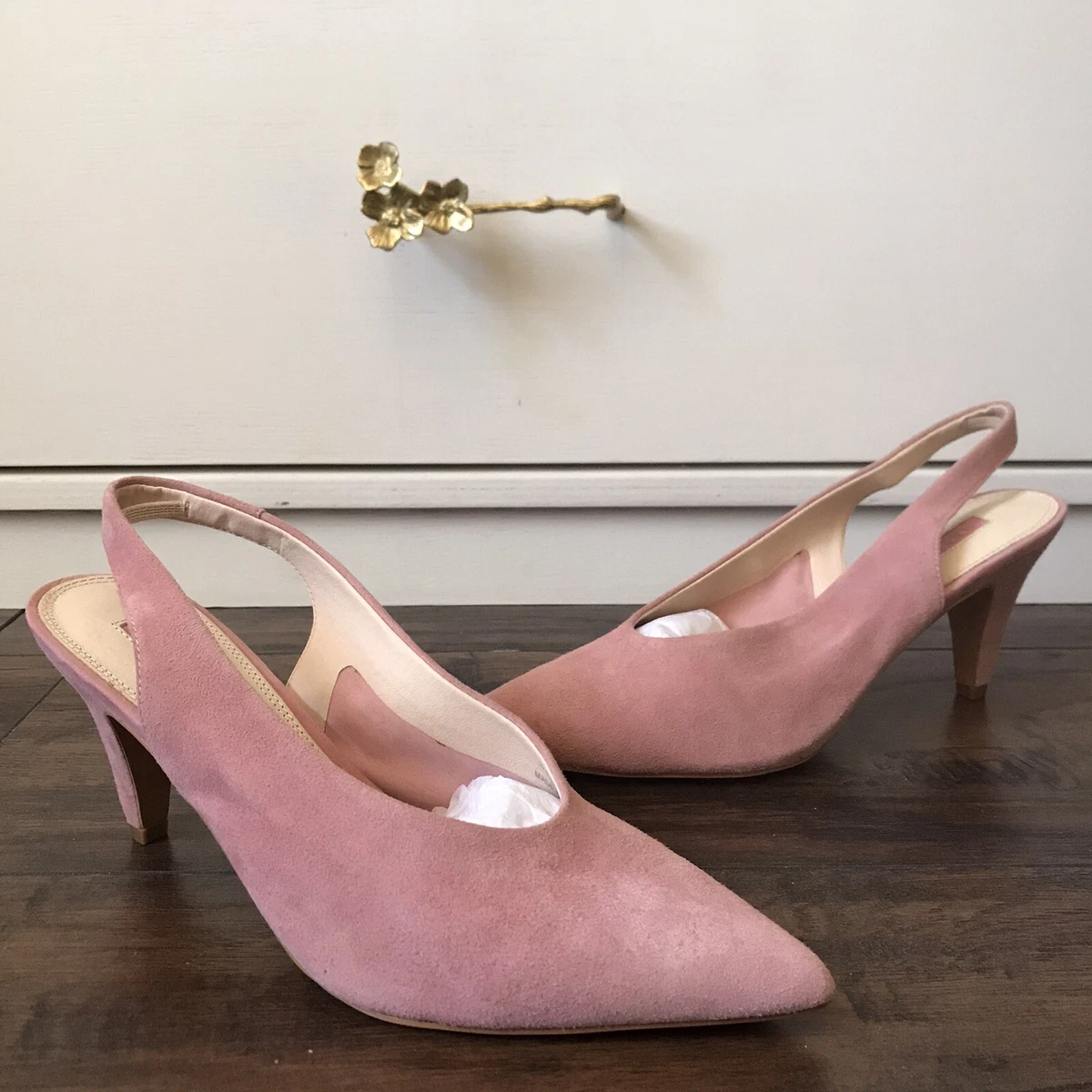 Slingback Kitten Heel Pointy Toe Size 9.5 Pink Topshop Jemma eBay