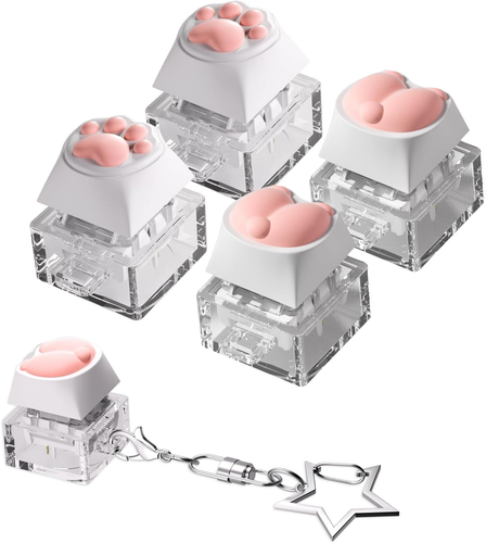 4 Pcs Keyboard Fidget Toy, Keyboard Fidget Keychain Keyboard Decompression, Butt