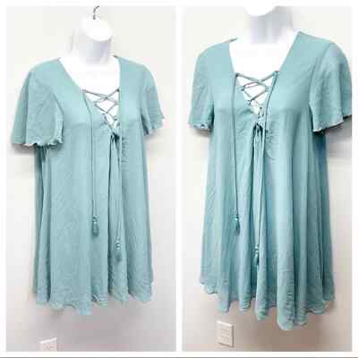 Show Me Your Mumu Kylie Lace Up Dress Blue Size X-Small | eBay Show Me Your Mumu Kylie Lace Up Dress Blue Size X-Small | eBay