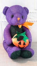 Royal Plush Halloween Teddy Bear Purple Orange Stuffed Animal Soft Toy Pre-owne