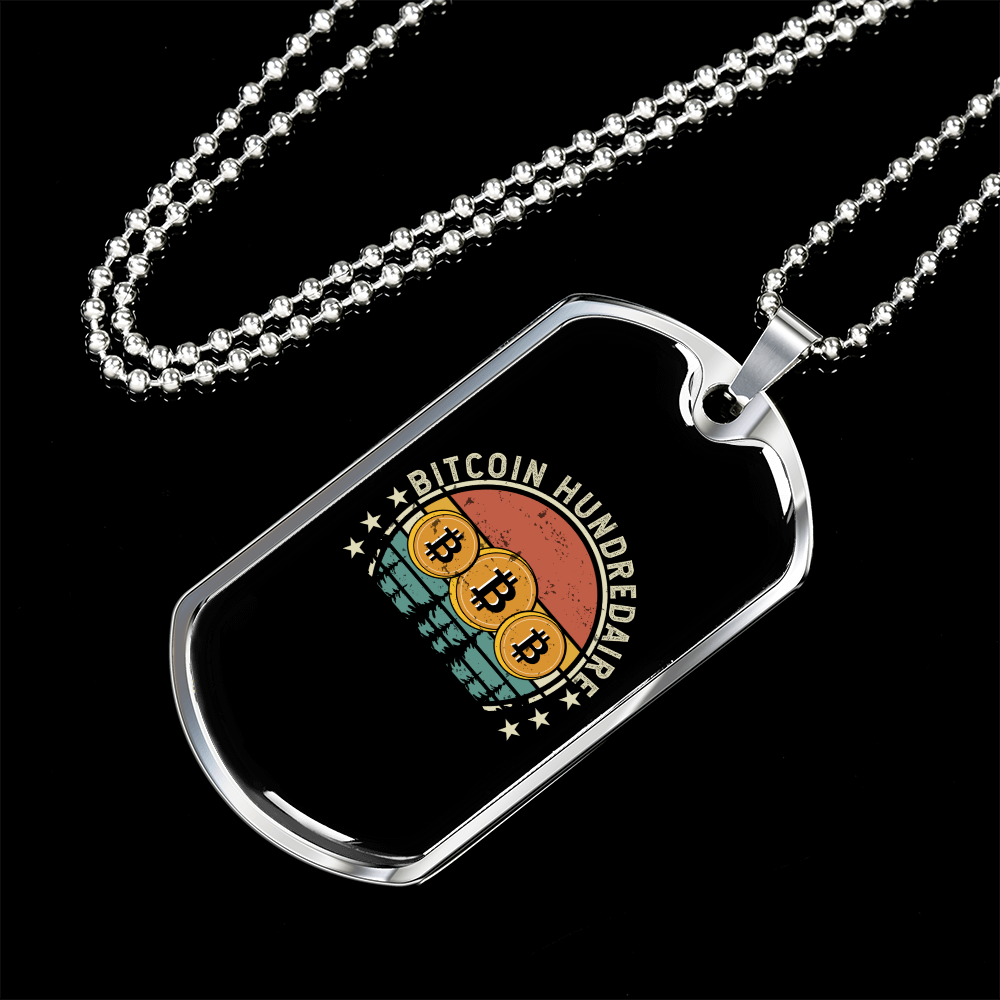 Bitcoin Hundredaire Stars Necklace Stainless Steel or 18k Gold Dog Tag |  eBay
