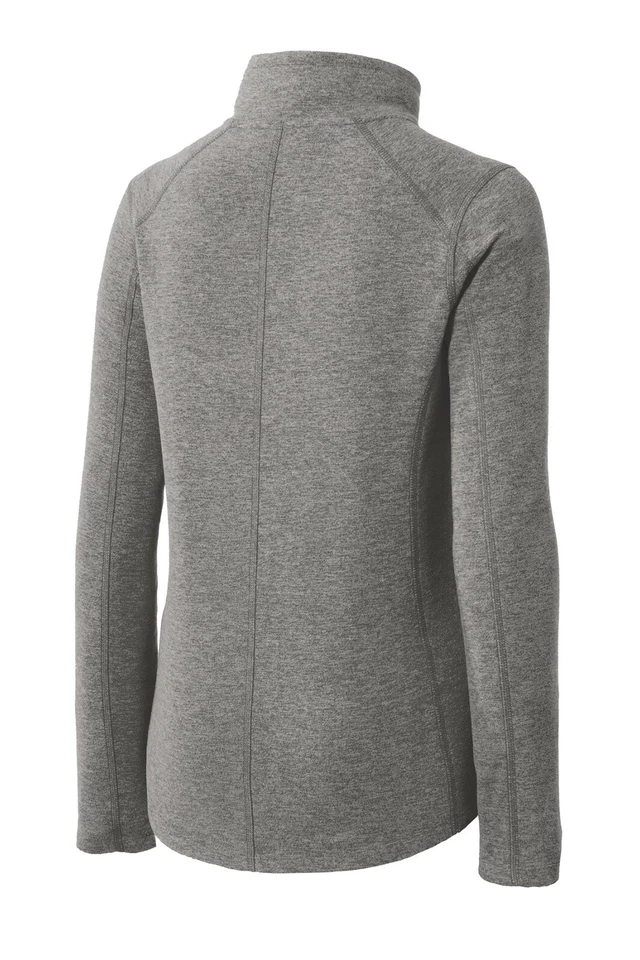 Port Authority L235 Ladies Heather Microfleece Full-Zip Jacket LARGE Pearl Grey - Image 3 of 4