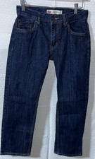 Levis 505 Jeans Boys Youth Teen Size 14 Waist 27x27 Straight Leg Dark Wash
