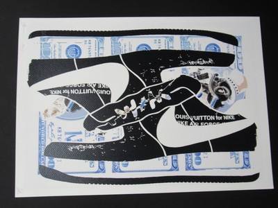 Death NYC 13x18 Pop Art Limited Edition Signed Numbered Nike Dunk LV Money RARE