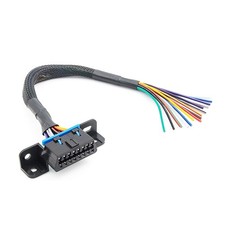 16 Pin OBD2 Female Connector to Open Cable Dash Port Pigtail Fixed Wire Harne US