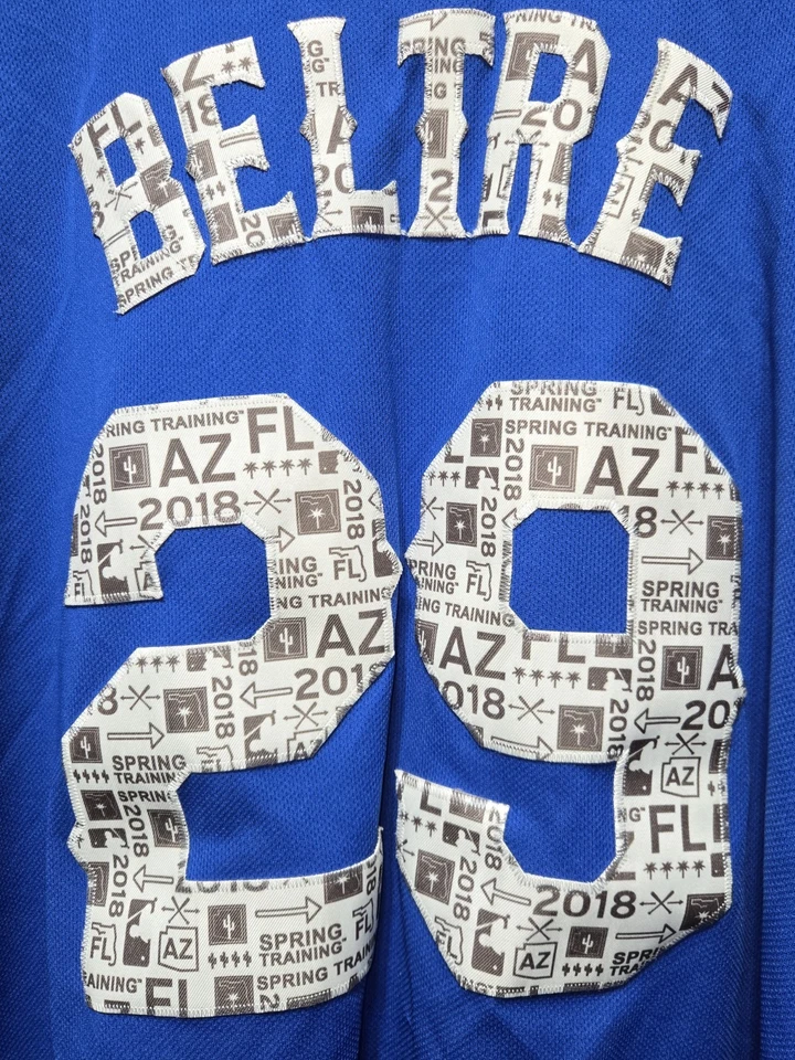 Camiseta deportiva de entrenamiento de primavera Majestic MLB Texas Rangers #29 Beltre 2018 talla 56 Foto 3 de 4
