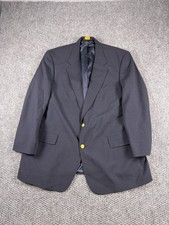 Vintage Brooks Brothers Blazer Mens 46 Blue Gold Button Sport Coat Jacket 90s
