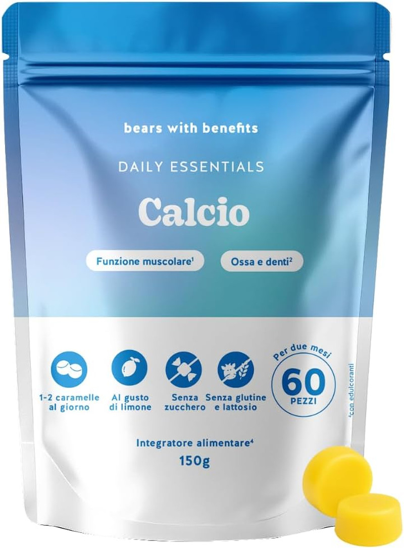 Integratore Calcio 500mg Gommose: Energia Muscolare e Ossa d'Acciaio