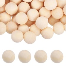20pcs Wood Balls, 12mm Unfinished Wooden Balls, Solid Hardwood Round Beads