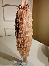 Antique 1920's Pink Glass Beaded Art Deco Drawstring Tassel Purse Handbag