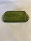 70s Vintage Anchor Hocking Butter Dish Avocado Green Glass