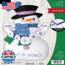 Bucilla Felt Applique Door Stopper Making Kit Let It Snow Perfect For Diy Arts