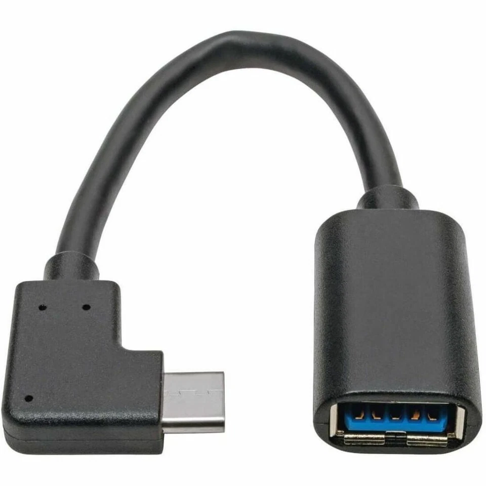 Tripp Lite USB C to USB-A Cable Right Angle 3.1 5 Gbps USB Type C M/F 6in - Image 2 of 4