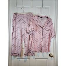 Women's sz 3X Pink Black Dot 2 Piece Pajama Set by Joyspun Short Sleeved