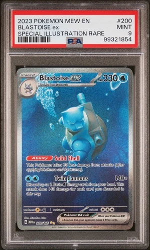 Pokémon Blastoise ex 200/165 SV 151 Special Illustration Rare Holo PSA 9 Card