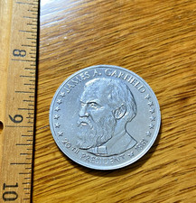 Vintage 1970's President James Garfield Silver Colored Token Coin Franklin Mint