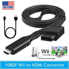 For Wii to HDMI Adapter Converter w/ USB Cable High Speed Game Conversion Cord.