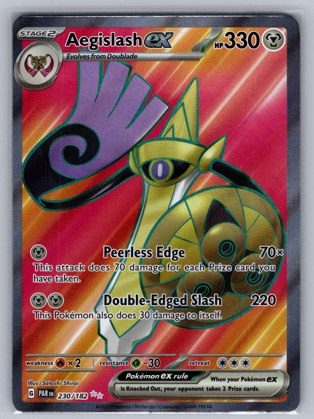Aegislash ex 230/182 Ultra Rare Paradox Rift Pokemon Holo Near Mint