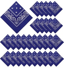 Blue Paisley Bandanas for Women Men Bulk Medium Size Paisley Scarves Sale